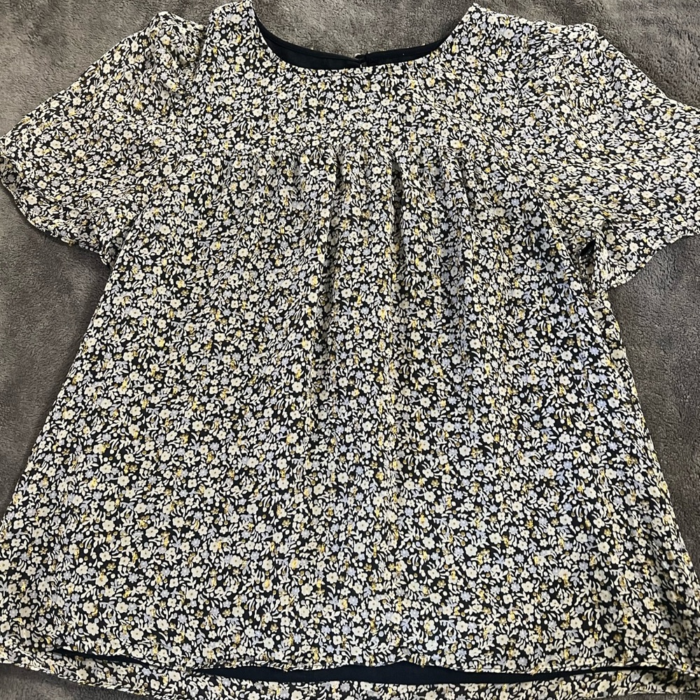 J. Crew Navy Floral Top